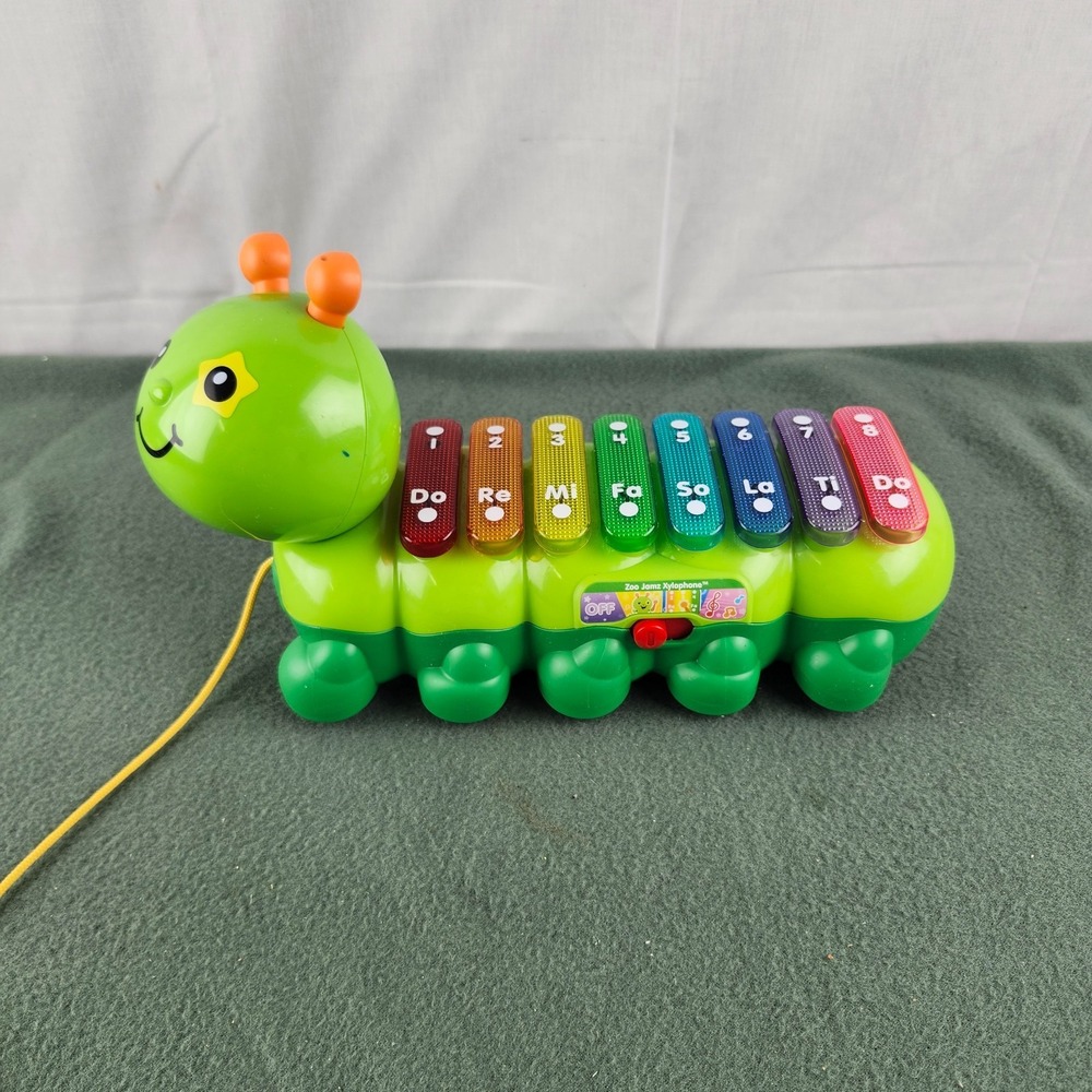VTech Zoo Jamz Toy Caterpillar Xylophone Green 1 1/2 - 4 Years Used Tested Works